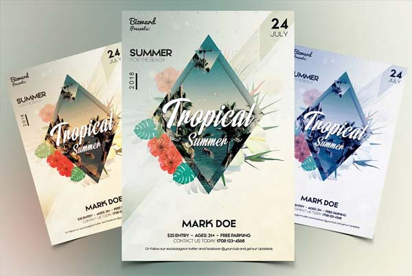 Summer White Party Flyer Template
