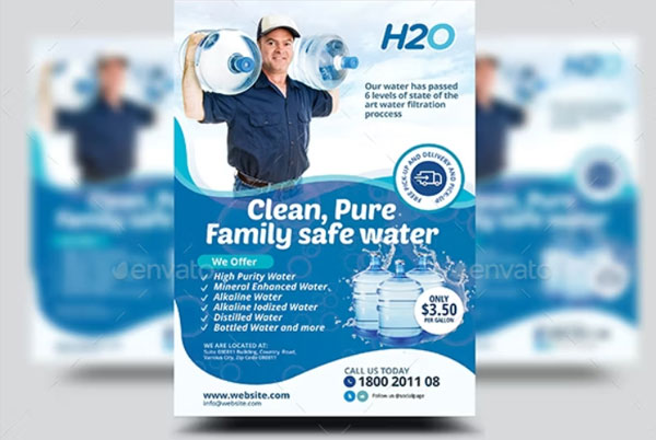 Water Delivery Services Flyer Printable Template