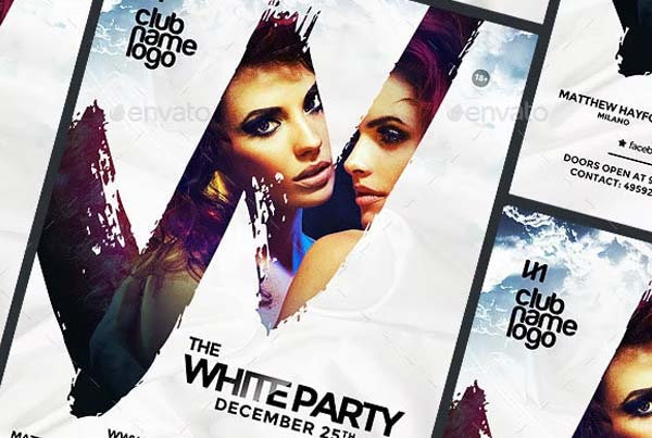 White Party Flyer Design Template