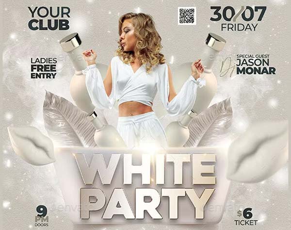 White Party Flyer Templates Free Download