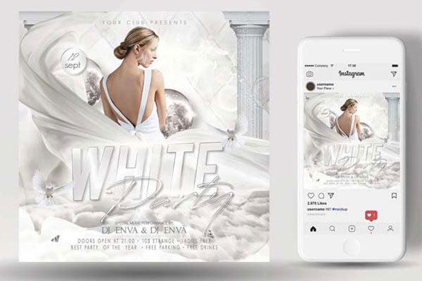 White Party Flyer Templates