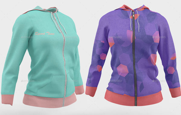 Women's Full-Zip Hoodie Mockup