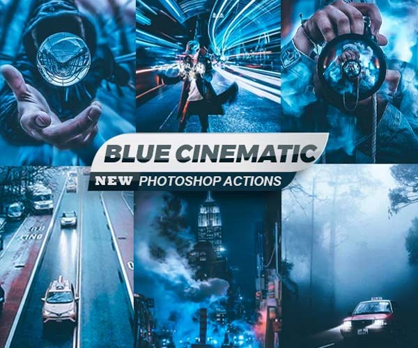 Blue Cinematic City Photoshop Actions