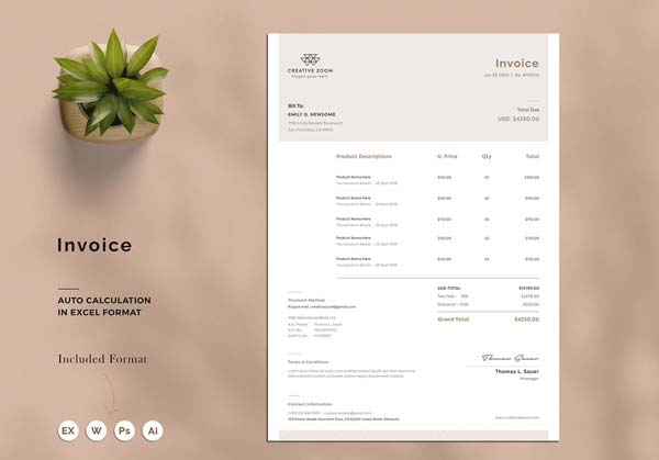 Business Travel Invoice Template Free Download