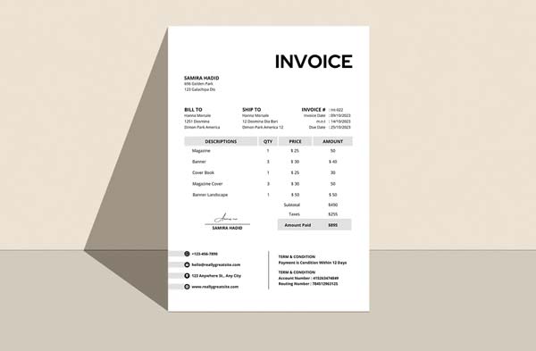 Business Travel Invoice Template Word Download
