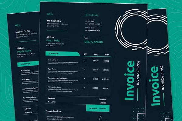 Editable Commercial Invoice Templates