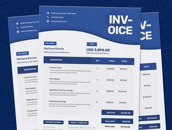 Generic invoice Editable Template Excel Download