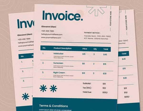 Invoice Brochure Design Template