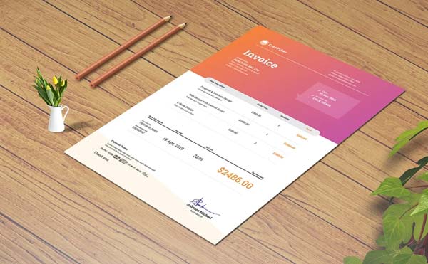 Invoice With Colorful Header