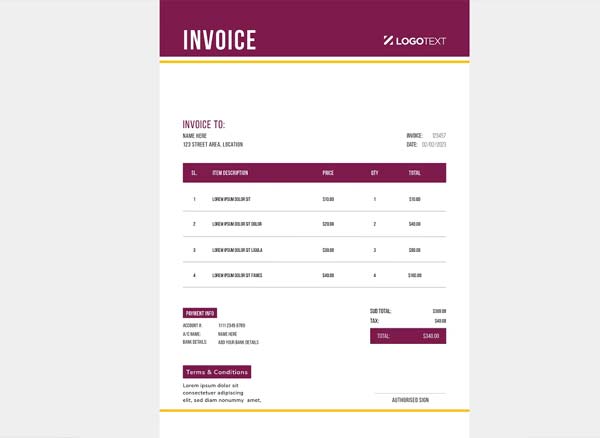 Invoice template free download