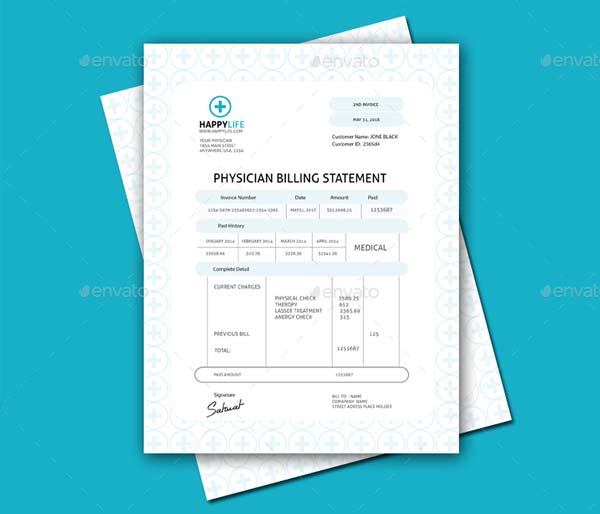 Medical Invoice Template PDF