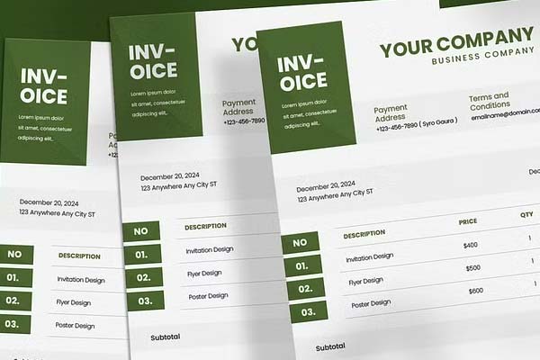 Modern Commercial Service Invoice Template