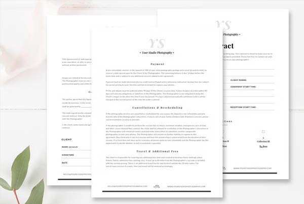 Photography Invoice Template PSD Download
