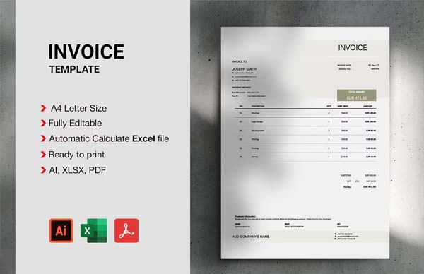 Printable Construction Invoice Template
