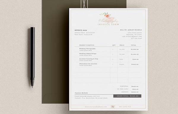 Printable Photography Invoice Template Download