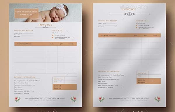 Printable Photography Invoice Templates Word