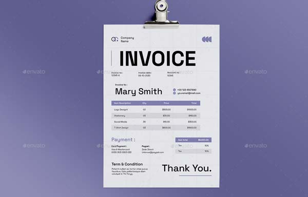 Printable Photography Invoice Templates