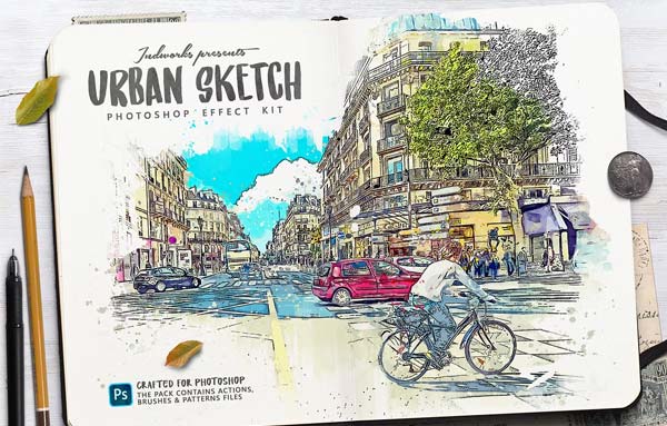 Urban Sketch PSD Action