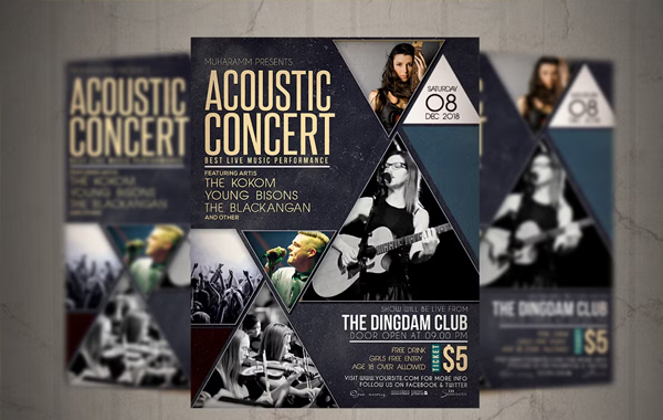 Acoustic Concert Flyer or Poster Template