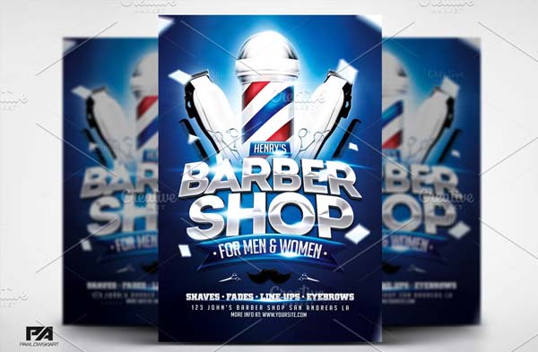 Barber Shop Flyer Editable Template