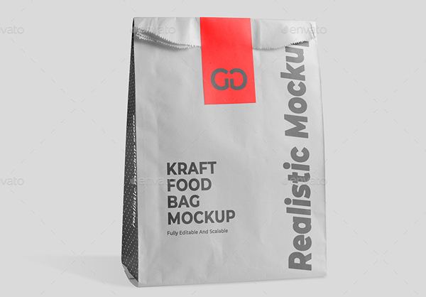 Best Kraft Food Bag Mockup