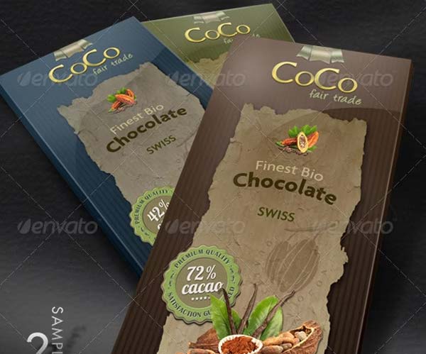 Premium Chocolate Bar Packaging Mockup