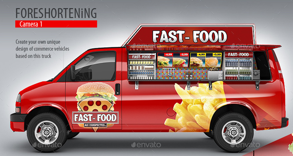 Citroen Food Truck Mockup Free Download