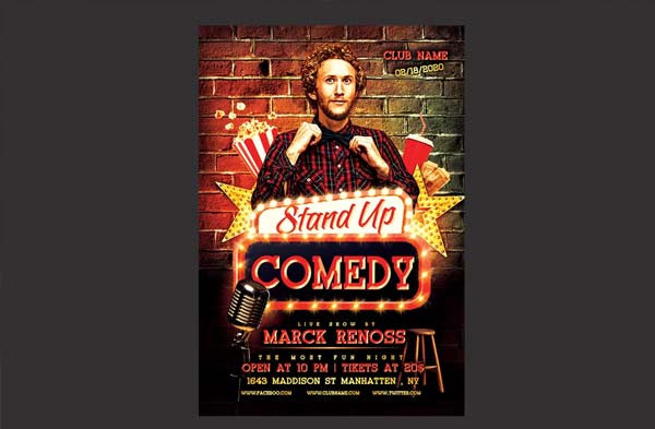 Comedy Show Flyer Premium Template Download