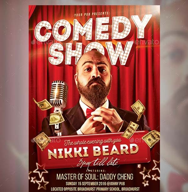 Comedy Show Flyer Printable Template