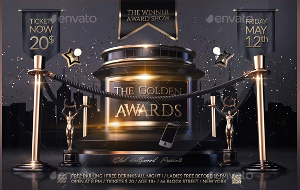 Creative Golden Awards Flyer Template