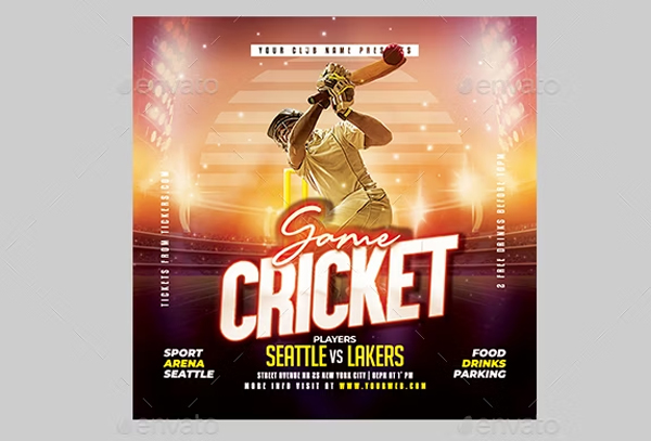 Cricket Game Flyer Download