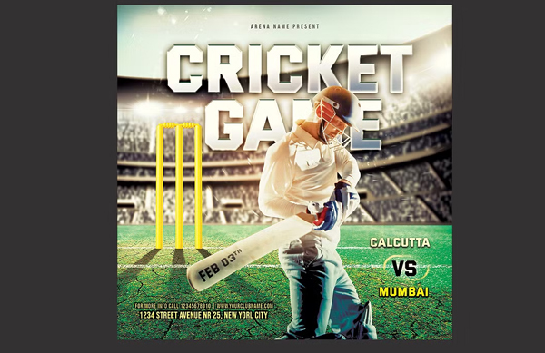 Cricket Game Flyer Template