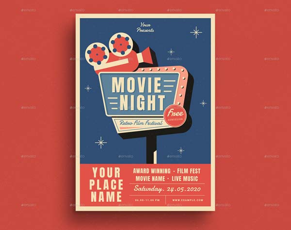 Customize Movie Night Flyer template