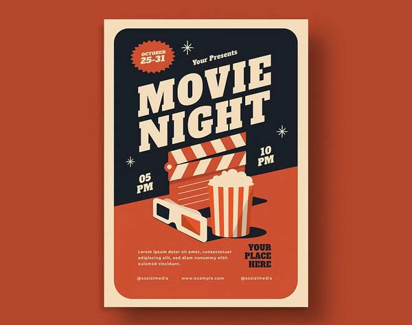 Editable Movie Night Flyer