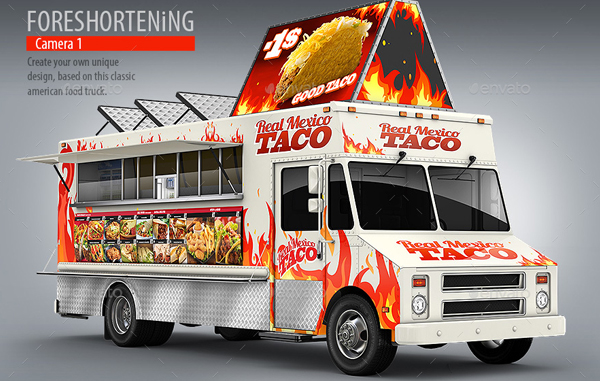 Food Truck Mockup PSD Premium Download