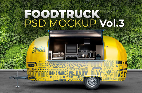 Food Truck PSD Mockup Download