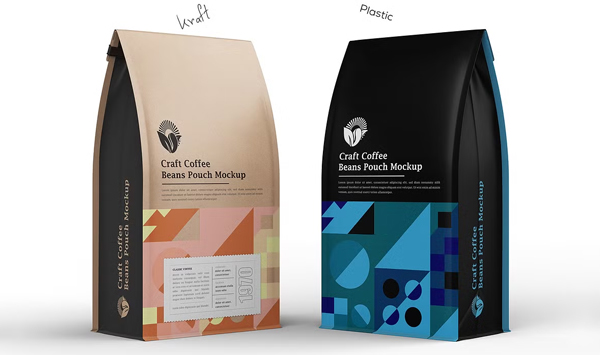 Food or Coffee Pouch Bag Mockup