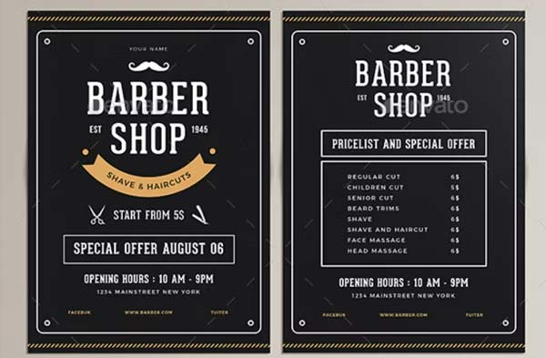 Free Barber Shop Flyer Templates
