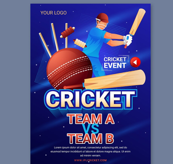 Free Cricket Poster Template