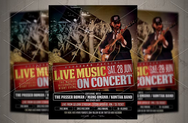 Live Music Concert Flyer or Poster Template