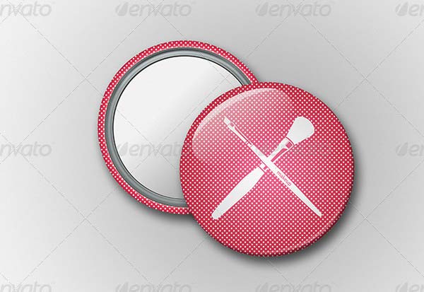 Mirror Button Badge Mockup