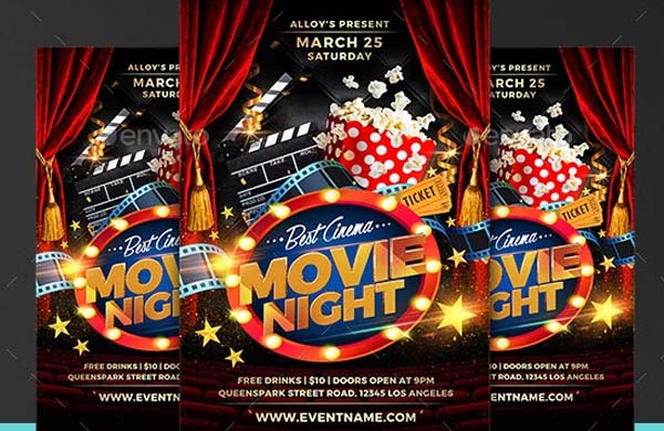 Movie Night Flyer Free Download