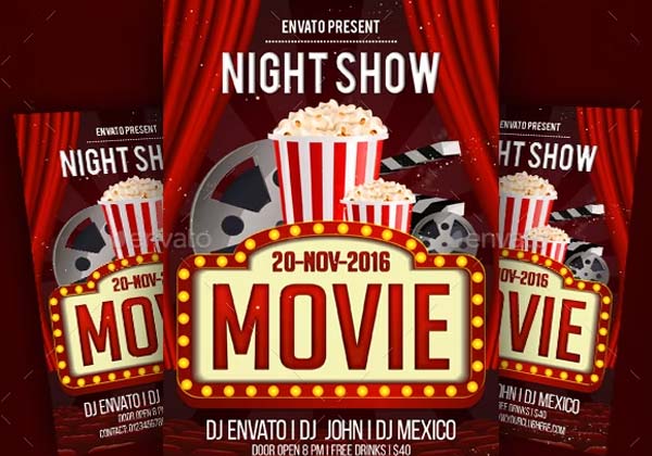 Night Show Movie Night Flyer Maker Download