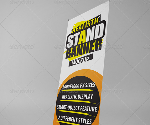 Realistic Stand Banner Display Mock-Up