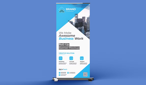 Roll Up Banner Mockup PSD