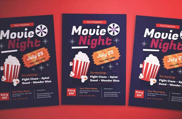 Simple Movie Night Flyer Download
