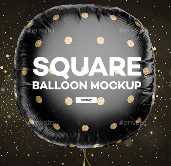Square Balloon Mockup Download