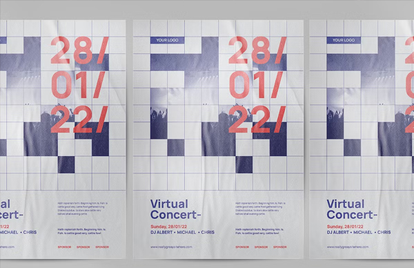 Virtual Concert Abstract Poster Design