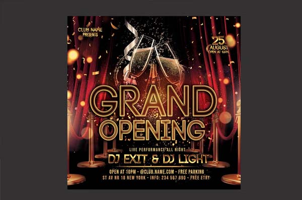 Grand Opening Party Flyer Design Template