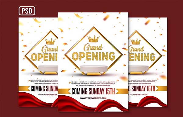 Grand Opening Poster Flyer Customization Template